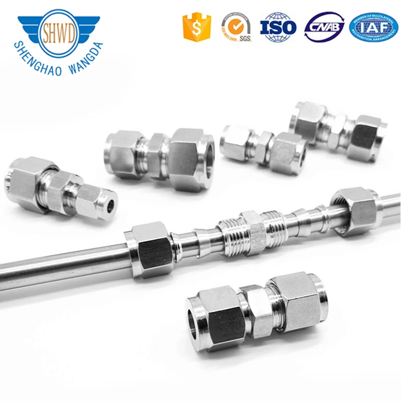 Stainless Steel straight Reducing Double Ferrules Tube Fitting For Steel Pipe Connection.jpg