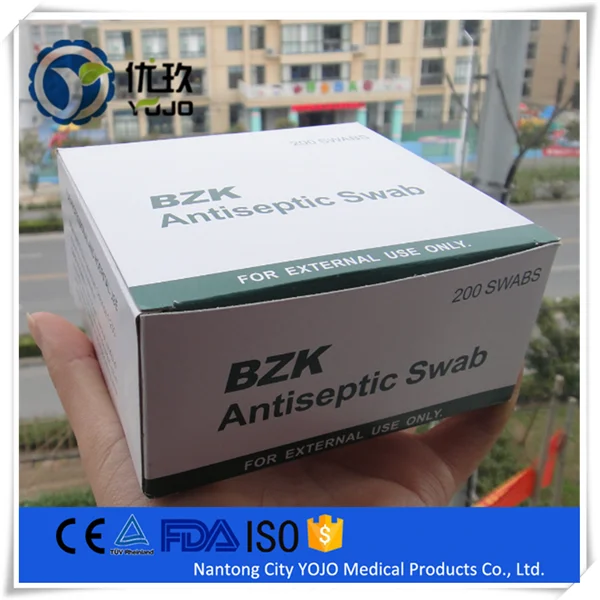 high quality medical bzk antiseptic swab