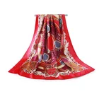 2018 Lady Various Color Logo Printing Digital Print 100% Silk Scarf