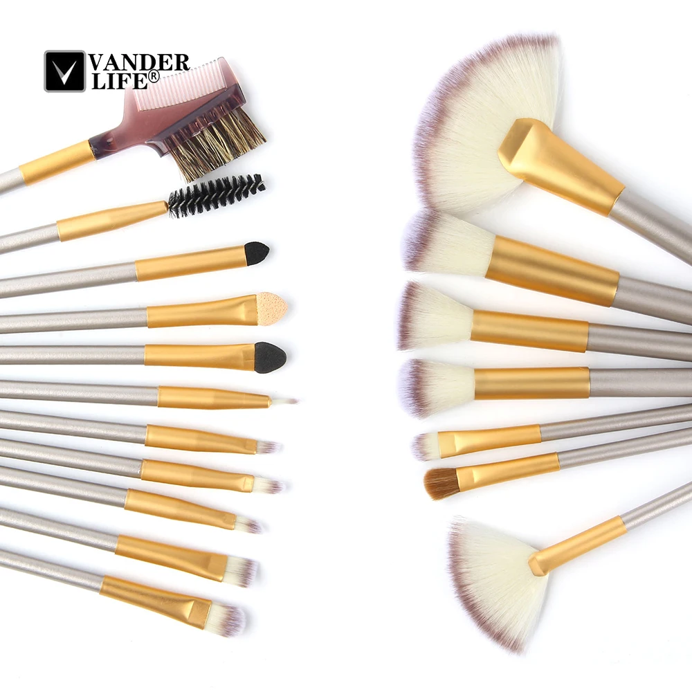 18 Pcs Set Soft Synthetic Professional Cosmetic Makeup Brushes Foundation Powder Blush Eyeliner Brush Beauty maquiagem (5)