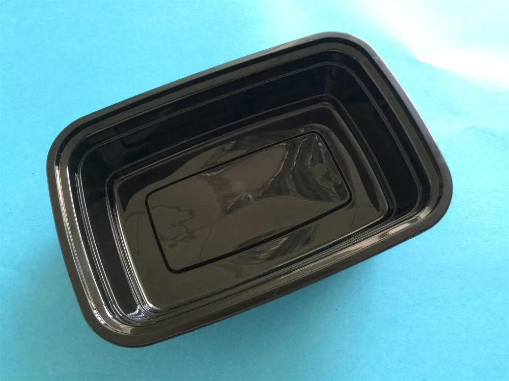 Black Plastic Food Disposable To Go Containers With Lids Wholesale