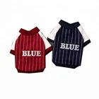 wholesale stocked summer lovable dog clothes pet stripe baseball uniform pets cloths dog clothes
