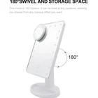 New arrival 16pcs led light hand makeup mirror+small portable 10x magnification vanity make up mirror