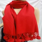 2019 Hot Sale High-Grade Elegant Women Winter Wool Scarf New Design Wrap Shawls With Tassels Ball