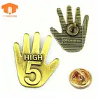 Custom Made Cheap Cute Finger Shape Enamel Metal Lapel Pin No Minimum