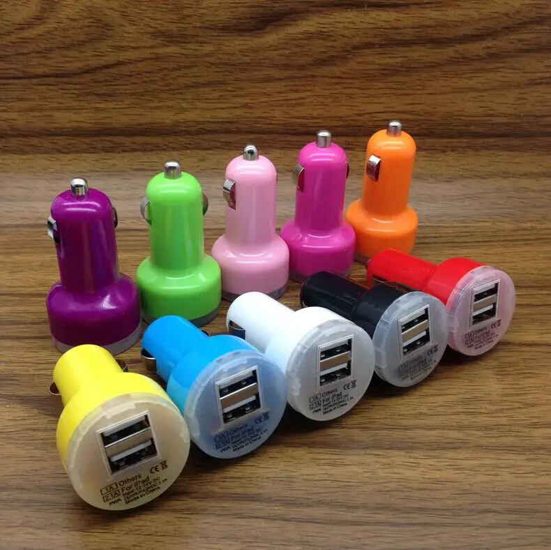 colorful dual usb car charger