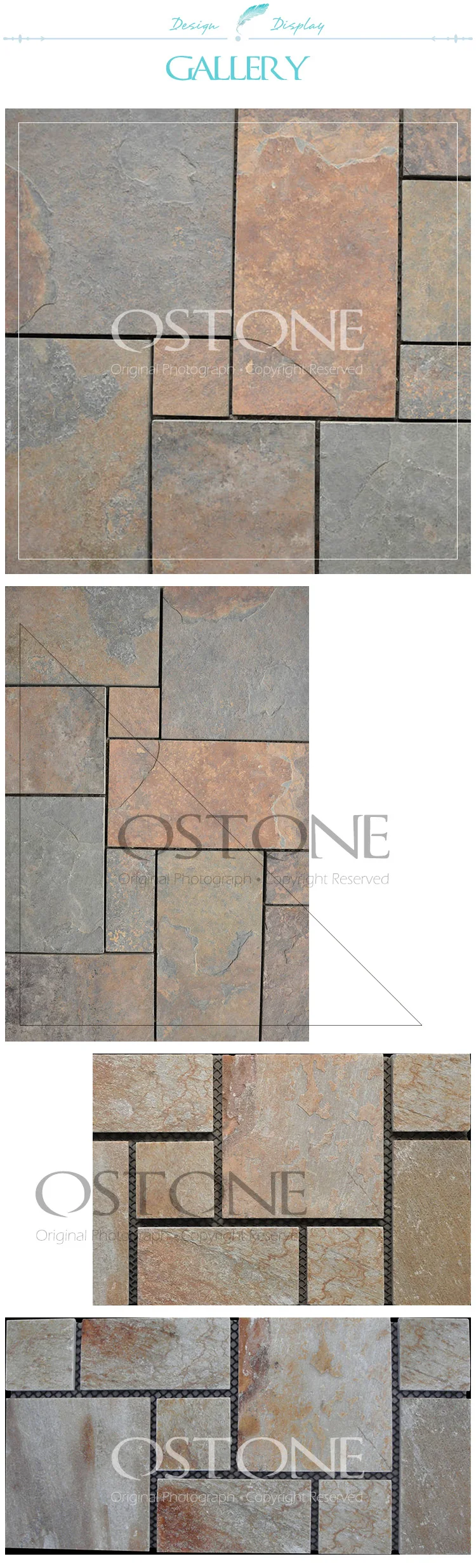Square Rust Slate Flagstone Patio Stones And Backyard Sidewalk Pavers