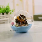 decorative glass round globe terrarium with flat bottom