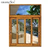 Latest burglar sliding wooden color large glass size window frames designs
