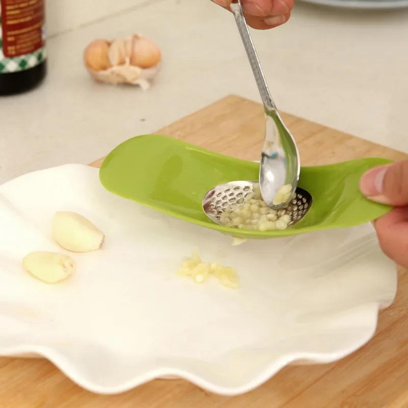 1PC Stainless Steel+Plastic Garlic Press Crusher Chopper Accesorios Households Vegetable Cutter Grater Kitchen Tools KC1519