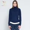 Turtleneck Navy Ladies Short Designer Wool Sweater Womens