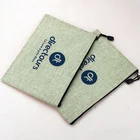 Custom velvet jute drawstring pouch make up travel cosmetic bag