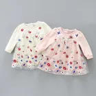 boutique children's wear flower lace long sleeve girls dress for spring dress girl