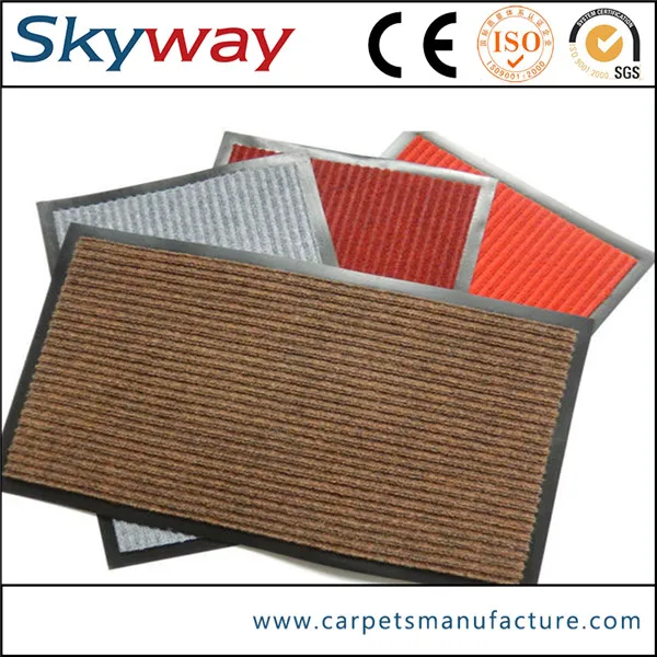 High quality pvc floor polyester velveteen embossing door mat
