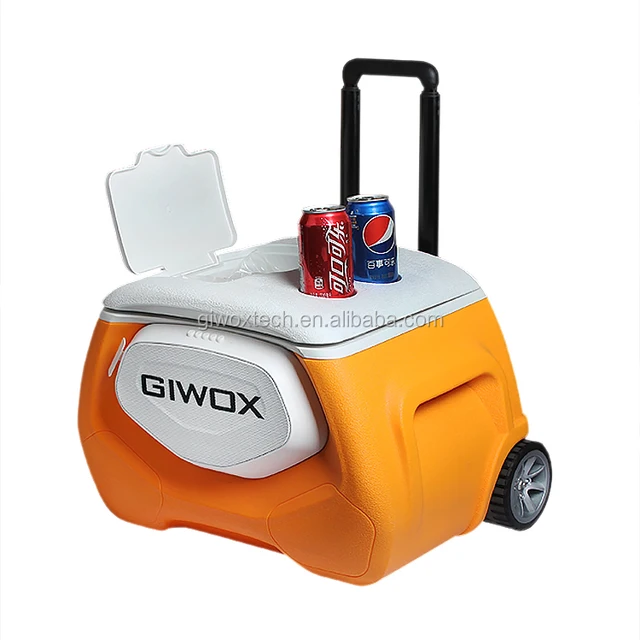 28l cooler box with wheels bluetooth speaker portable eskies ice