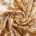 New arrival wholesale price gold embroidered sequin fabric