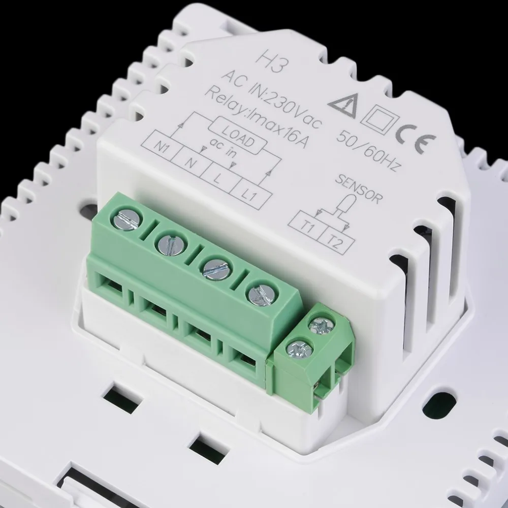 1Pc 16A/250V White LCD Display Thermostat Heat Thermostat Digital Temp Controller