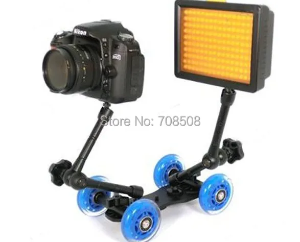 3in1 Camera Rail Car blueness Video Slider Dolly Car for dslr Camera Monitor +11' 7'' Magic Arms Free Ship w/Track