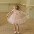 Flower Girl Little Baby Toddlers Lace Embroidery Sash Bow Party Princess Dresses Frocks Designs for Children