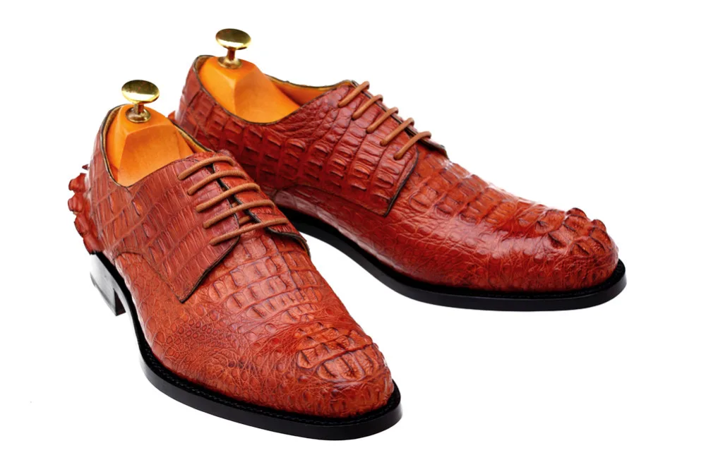 2015 New Men Leather Shoes all season Men office/dress Flat Leather Oxford Goodyearwelted handmade Men Shoes Alligator upper