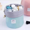 Nylon Waterproof Cylinder Cosmetic Bag Wholesale Gril's Drawstring Barrels Travel Toiletry Bags wash bag