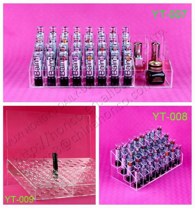 New Arrival Clear Colour 4 Tiers 35 Bins Lipstick Cosmetics Use Acrylic Display Rack