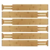 100% Natural Bamboo Adjustable & Expandable Drawer Dividers Home Kitchen Drawer Organizers,SET OF 6