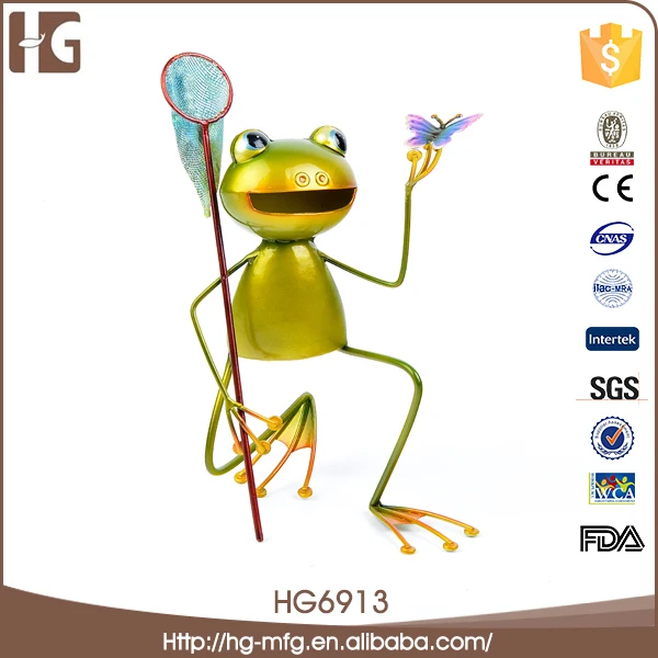 Best quality metal taking bucket frog 14x13x22CMH HG6913 wholesale art and craft supplies made in China