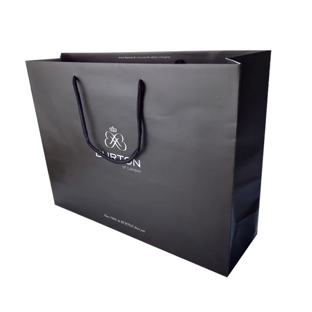 celebrate it door gift paper bag,satin elegant black paper gi