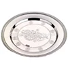 Stainless steel restaurant metal tray serving round tray large roast chicken dish food plate