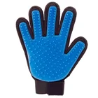 Amazon Hot Selling Blue Hair Remover Silicone Pet Grooming Glove