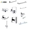 wall mounted 304 stainless steel chrome plated glass shelf bathroom accessories set