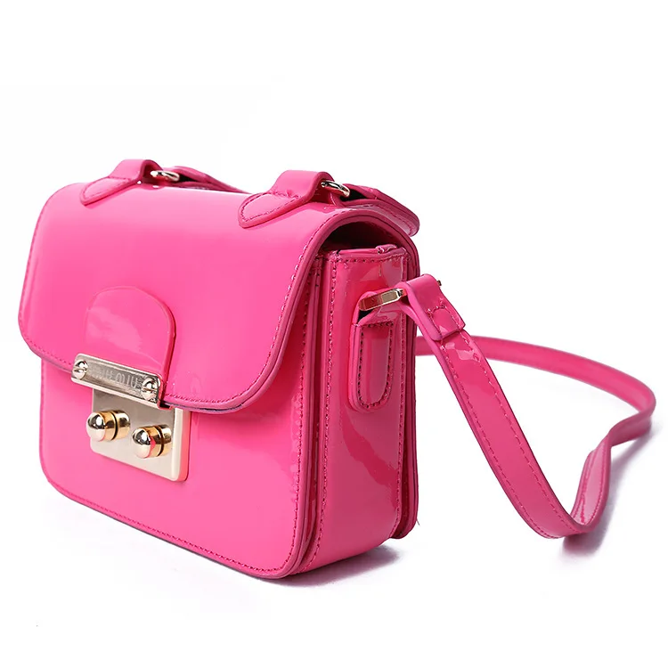 2015 New Women Patent Leather Handbag Fashion Dinner Party Bag Female Mini Shoulder Bag Lady Messenger Bags Mujer