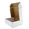 Custom printed white tab locking E-flute corrugated cardboard packaging shipping box