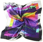 OEM Service Customized Digital Logo Print Silk Scarf For Women