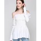 Women Casual Off Shoulder Long Sleeve Irregular Hem Tunic Top Shirt Blouse 2018 autumn newest design
