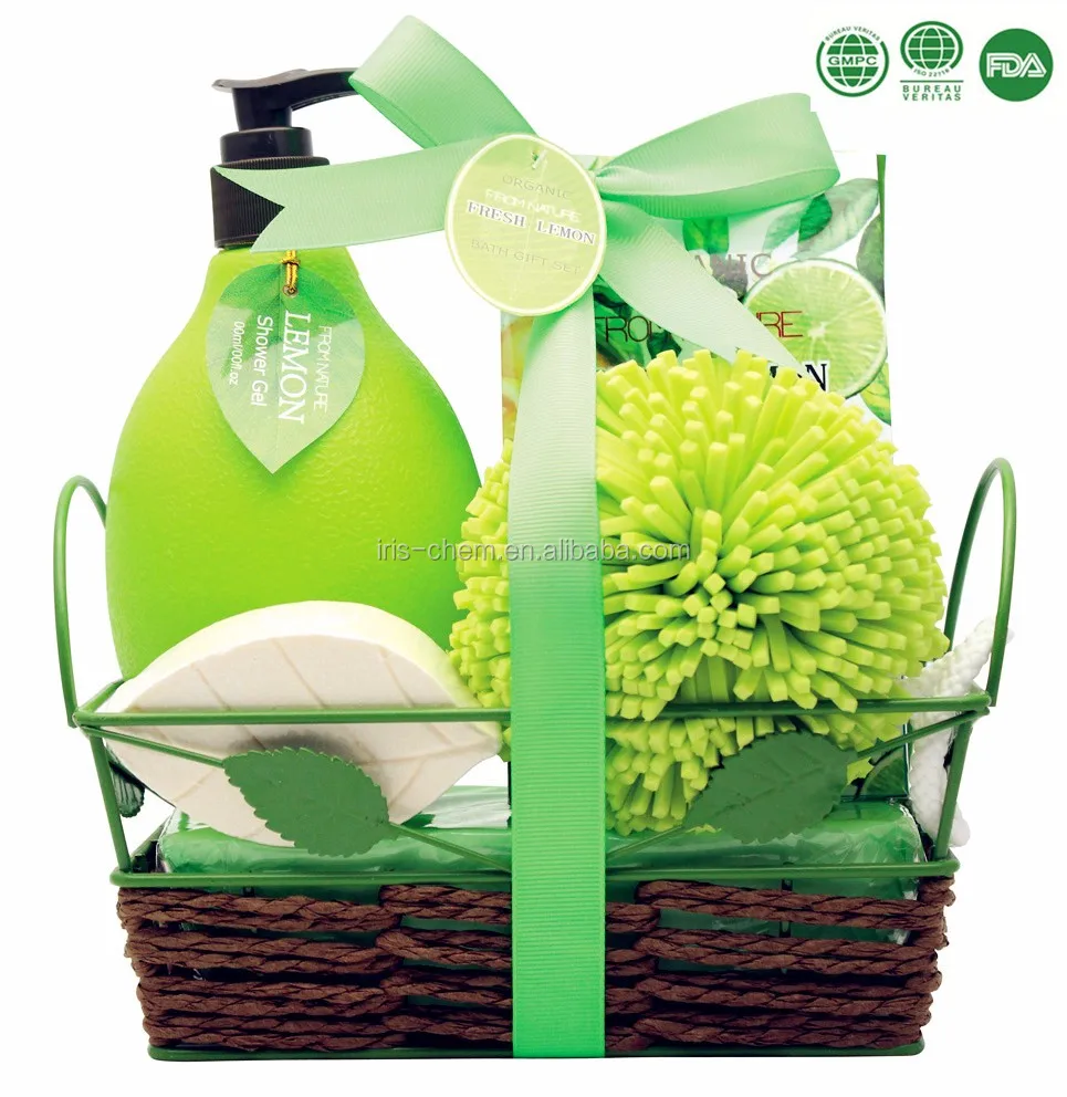 wash set shower gel bath salt bath fizzer in paper rope basket