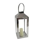 Mirror Polished Stainless Steel House Lanterns Decorative Candle Holder Sets