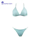 Triangle thin shoulder strap Back buckle lady swimwear soild bikini for women
