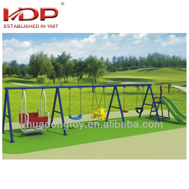 outdoor swing and slide set