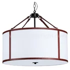 UL CUL Listed Bronze Pendant Lamp For Hotel With Fabric Shade And Acrylic Bottom Diffuser C20073