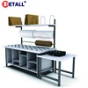 Detall Packing workstation with side table and rolling line