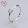 sterling silver mini stone ring 3mm bezel setting opal ring stacking opal ring