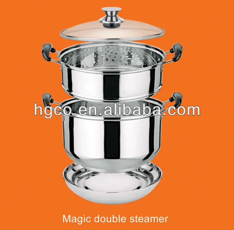 stainless steel double steamer thermal cooking pot gas boiler