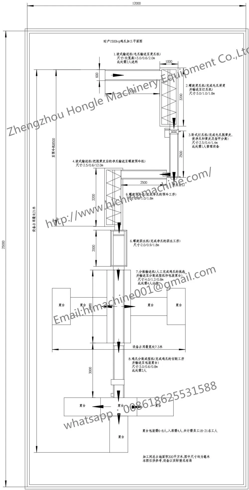 Hot Sale Automatic Chicken Feet Processing Line / chicken Paws Production line