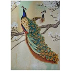 Classical style wholesale price peacock pattern crystal glass mosaic mural tile for background wall decoration