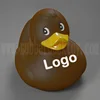 7cm promotional chocolate brown rubber duck with custom logo imprint, baby brown bath duck toy , floating chocolate rubber duck