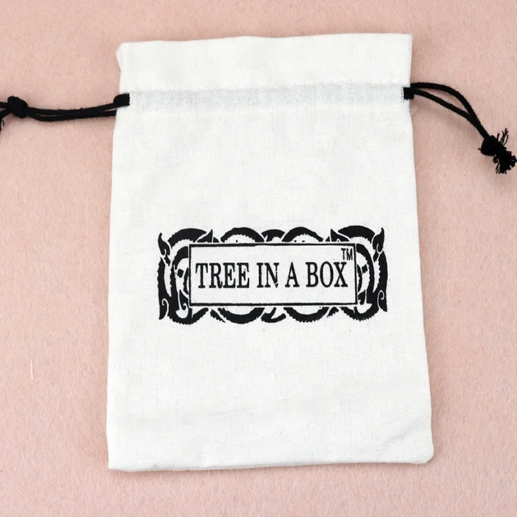gift custom cotton jewelry pouch color:natural color, off white