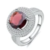 Abiding natural red gemstone zircon 925 silver fashion jewellery engagement garnet stone rings women