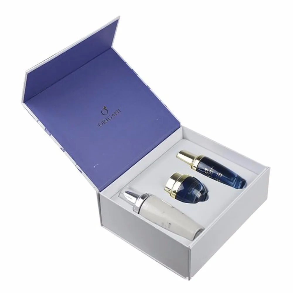 book shape cardboard gift set cream packaging cosmetic box with